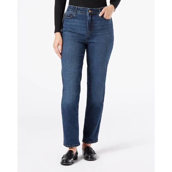 DENIZEN from Levi's Women's Sculpting High Rise Straight Fit Ankle Jeans - Picture 1 of 5